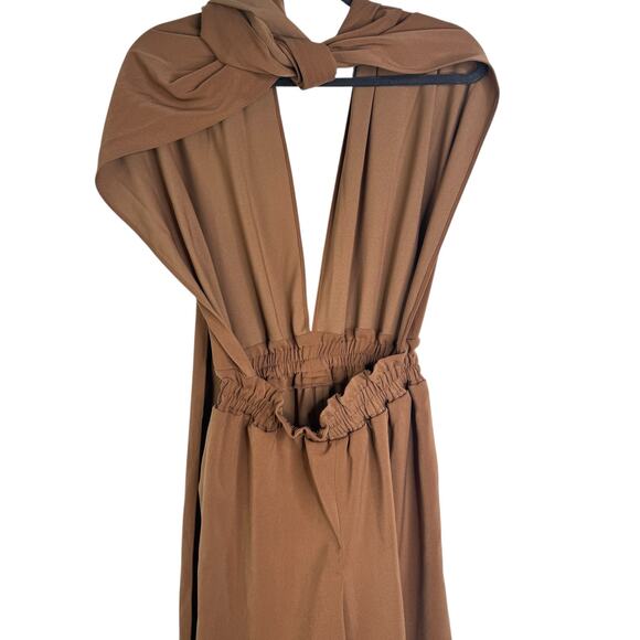 DiarraBlu Umy Jumpsuit Wrap Camel Brown Convertible Open Back XS/S Flawed - Picture 8 of 15